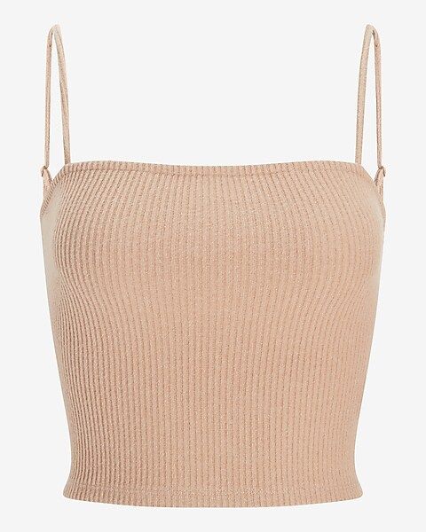 Cozy Ribbed Square Neck Cropped Cami | Express