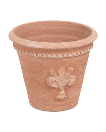 Hand 14X12.25 Fleur De Lis Terracotta Planter | TJ Maxx