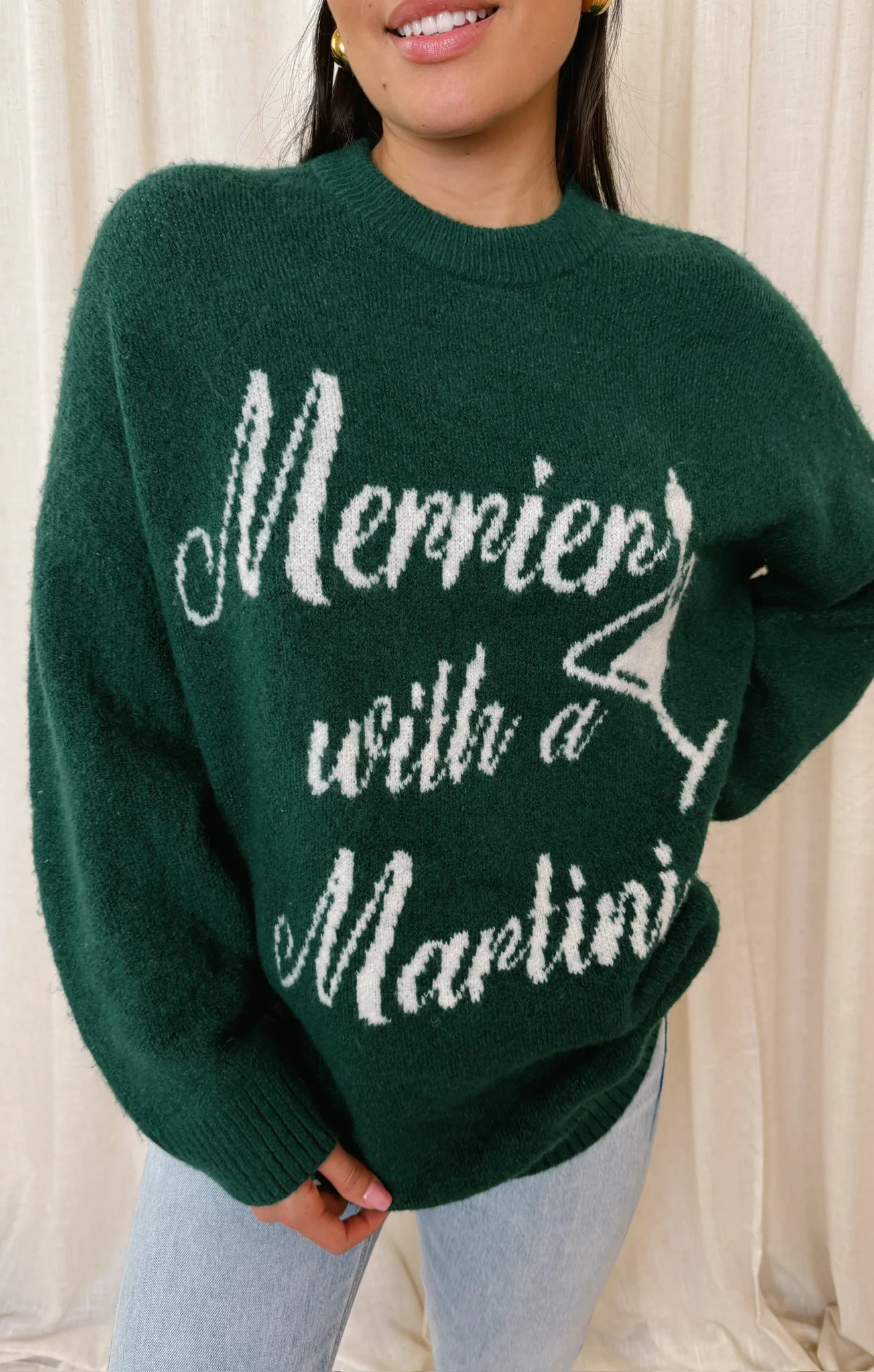 Classic Crewneck Sweater ~ Martini Graphic Knit | Show Me Your Mumu