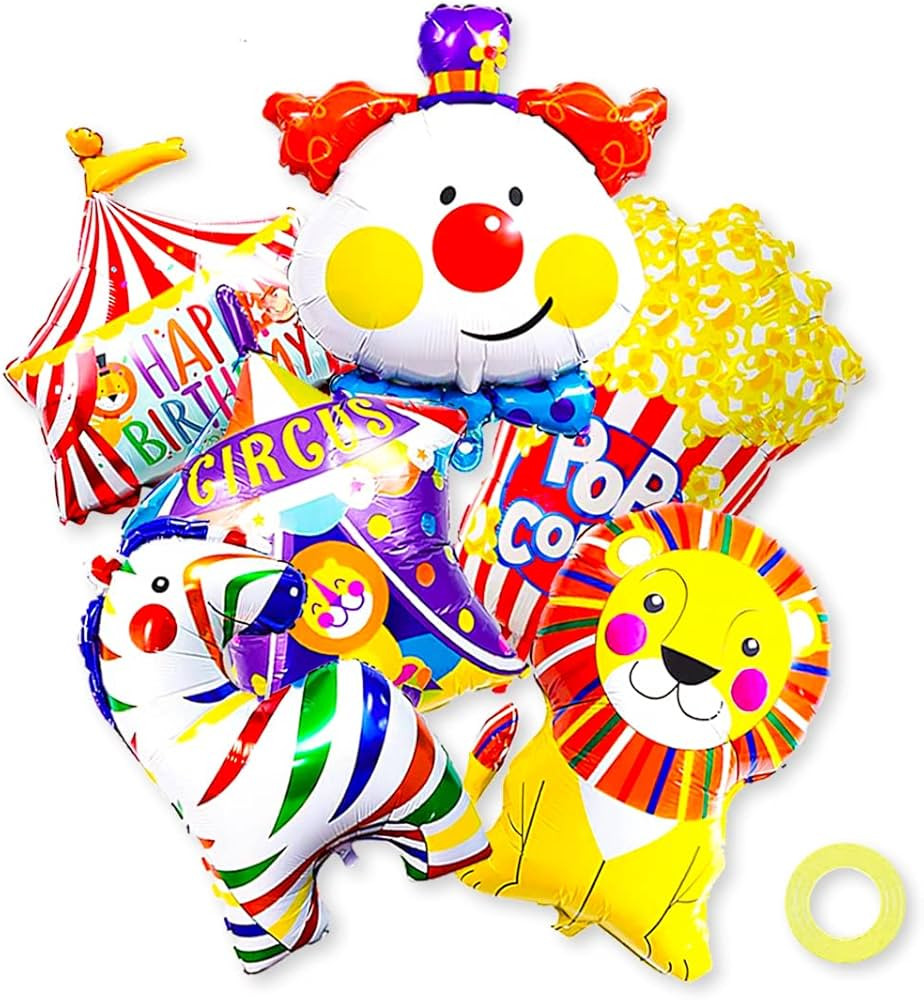 6PCS Carnival Foil Balloons Carnival Theme Party Decorations Carnival Animal Balloons Carnival Ba... | Amazon (CA)