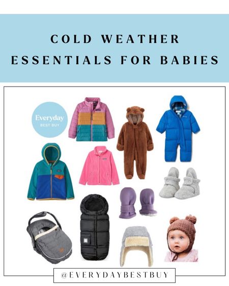 Cold weather season is upon us, which means it will soon be time to bundle up your littlest one. 
Here are the essentials to keep them snug as a bug when you are out and about in the colder temps. From snowsuits, to car seat covers, to accessories this guide will cover all of your cold weather needs!
Stay tuned for my next toddler/kid guide soon which will include more boot options for when they are mobile! 

#LTKbaby #LTKkids #LTKSeasonal
