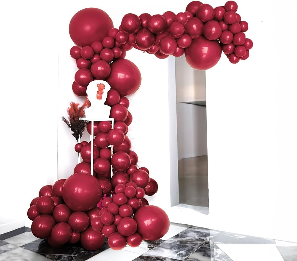 Amazon.com: Kozee Maroon Balloons different sizes 105 PACK 18+10+5 inch Burgundy balloon Garland ... | Amazon (US)
