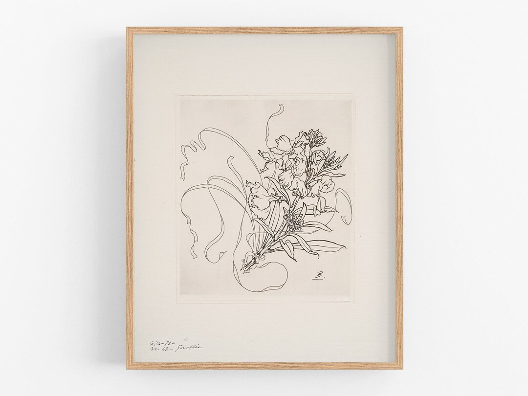 French Porcelain Flower Sketch Art Print / Botanical Art / Art - Etsy | Etsy (US)