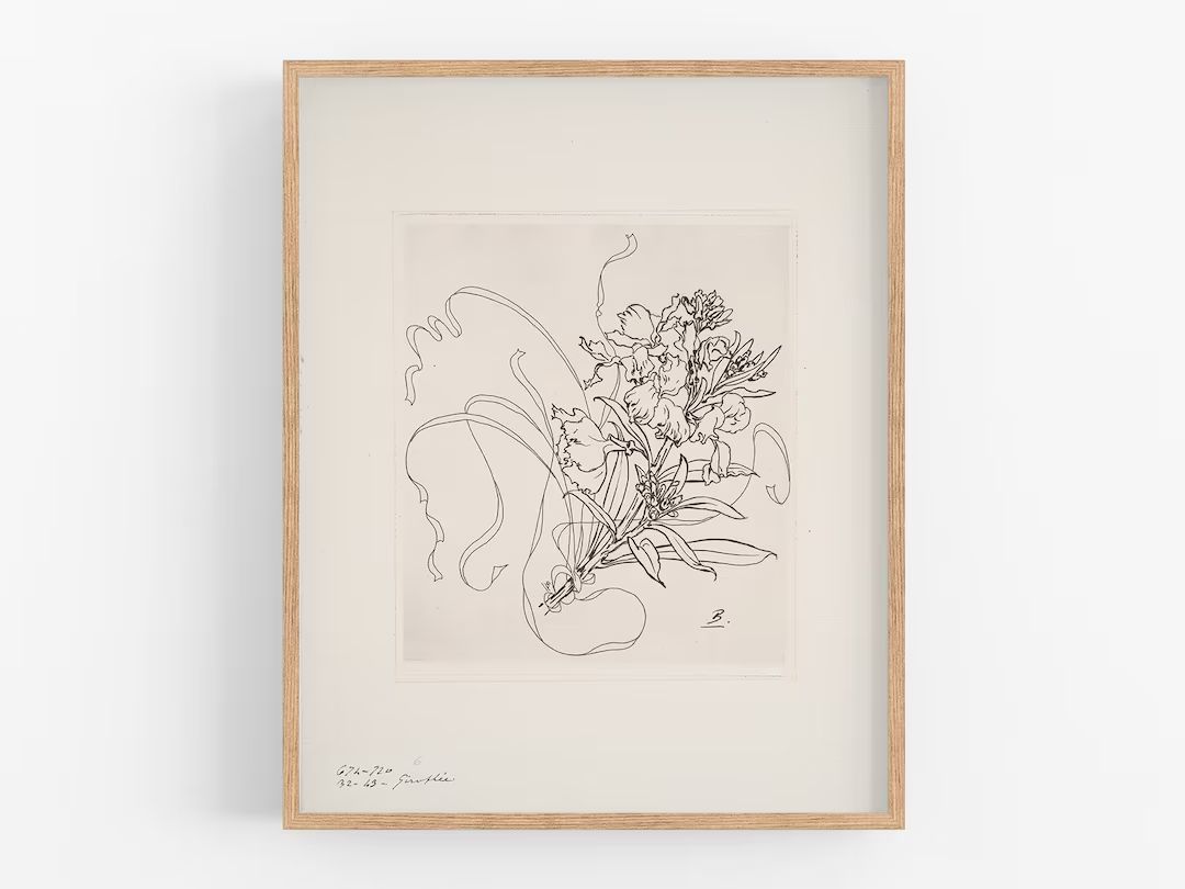 French Porcelain Flower Sketch Art Print / Botanical Art / Art - Etsy | Etsy (US)