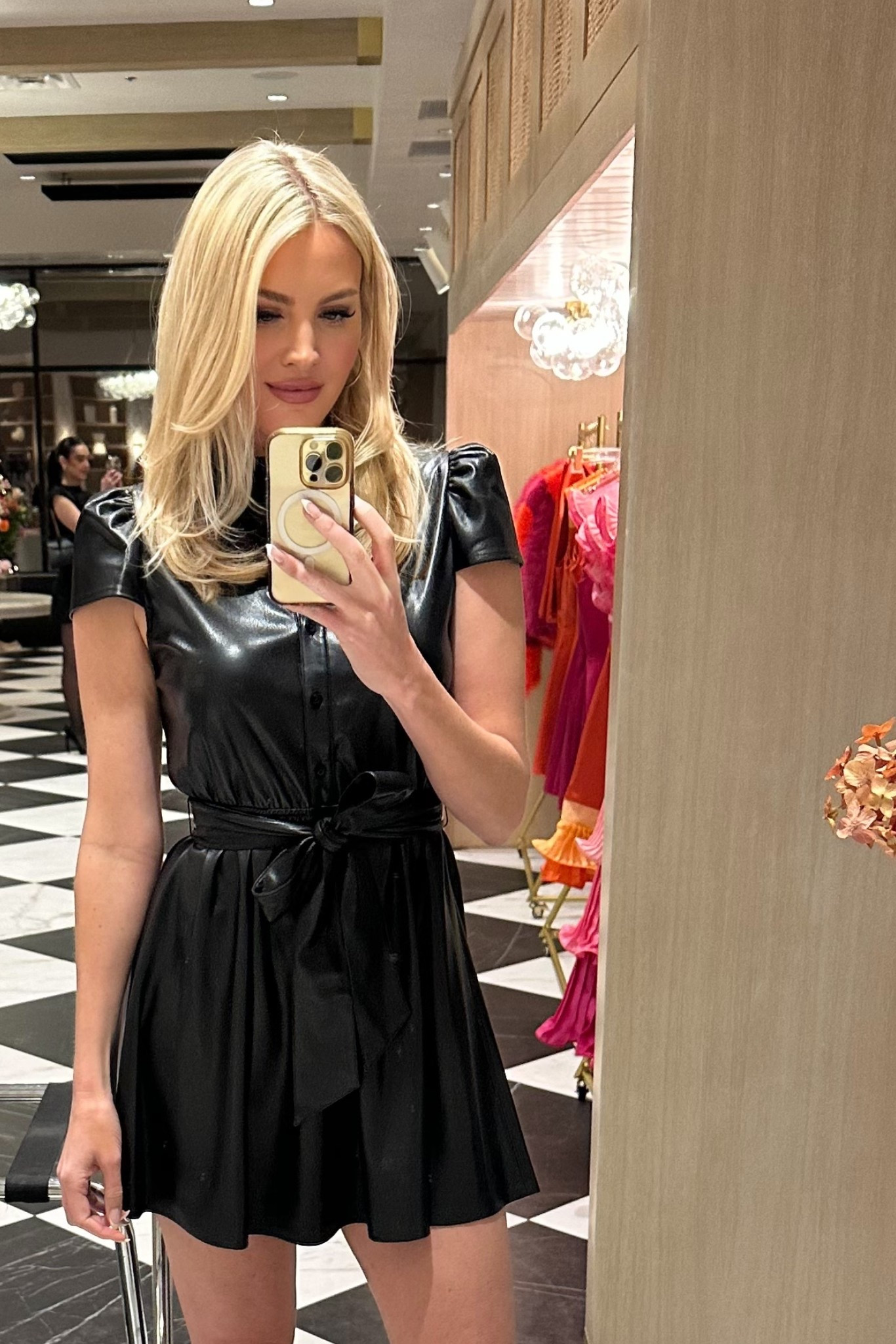 Black leather dress with bow 


#LTKHoliday