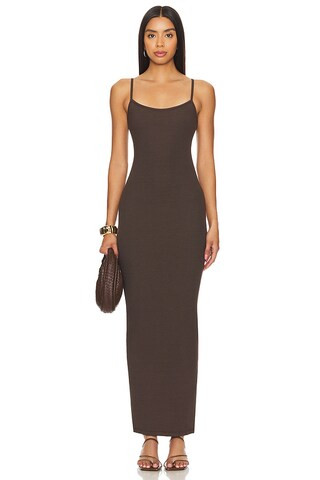 CLYQUE Donya Maxi Dress in Espresso from Revolve.com | Revolve Clothing (Global)