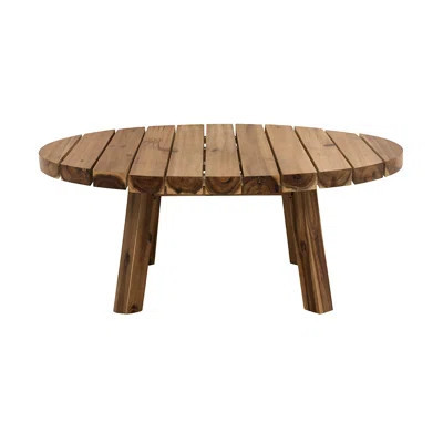 Solid Wood Side Table For Patio, 35.6" Depth, Outdoor Space Natural Writing Desk, Home Workspace | Wayfair North America