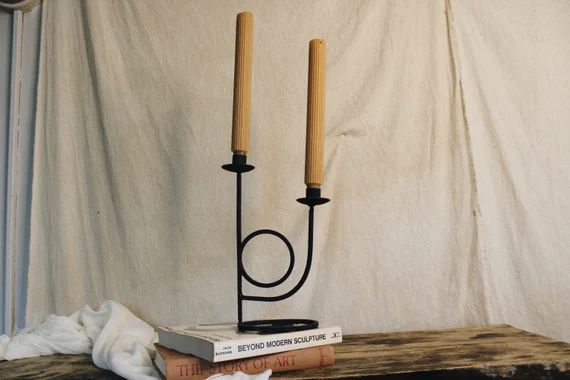 Swirly Wrought Iron Candlestick | Etsy (US)