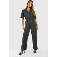 Womens Cargo Woven Utility Jumpsuit - Grey - 10 | boohoo (US & Canada)