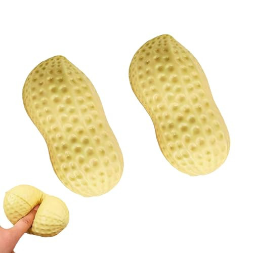 2PCS Peanut Squishies Toys, Peanut Stress Balls Fidget Toys for Adults, Squeeze Dough Ball Stress Relief Hand Toys, Squishy Fidget Toys for Anxiety & Relaxation | Amazon (US)