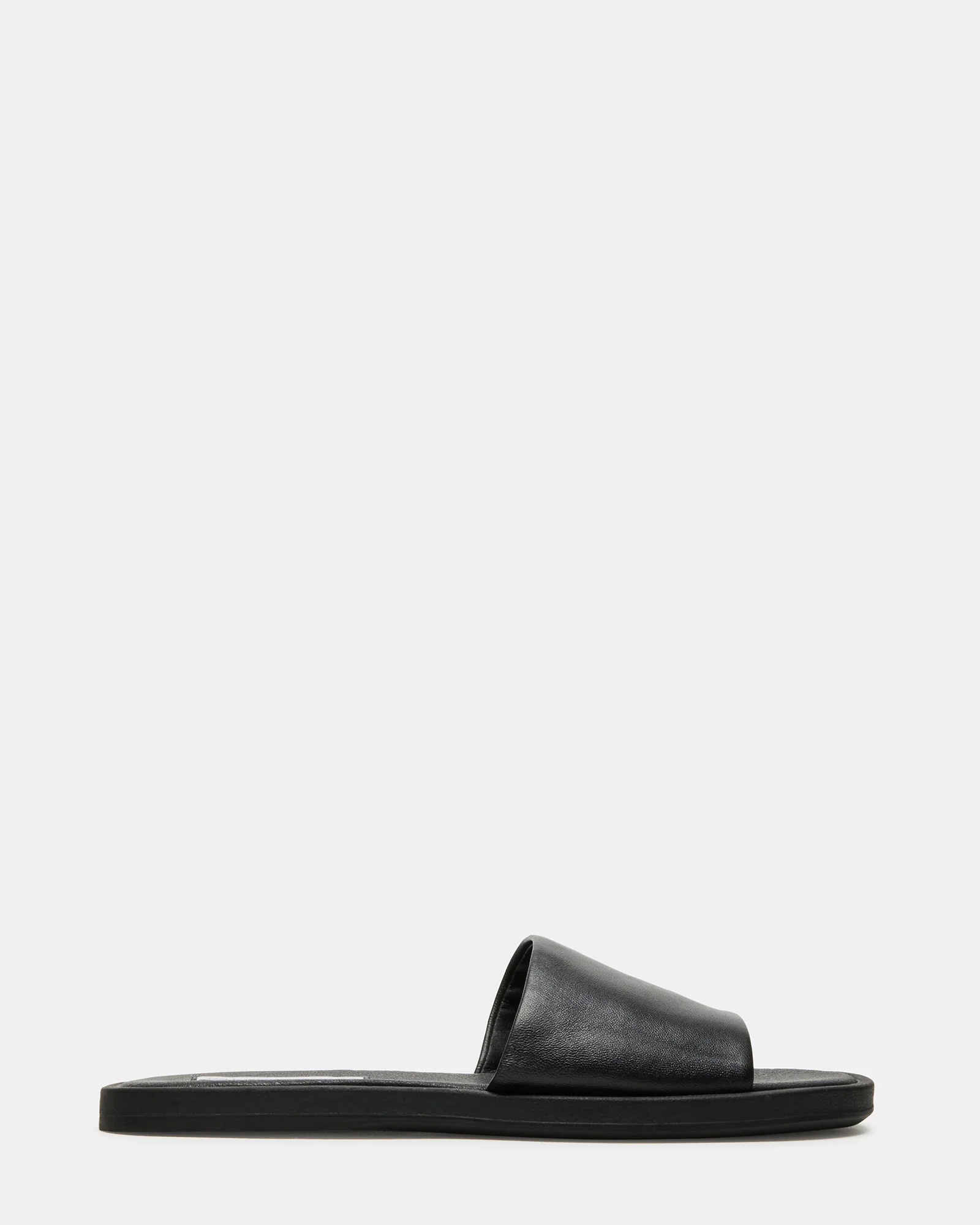 KAYA Black Leather Women's Slide Sandals | Women's Designer Sandals | Steve Madden (Canada)