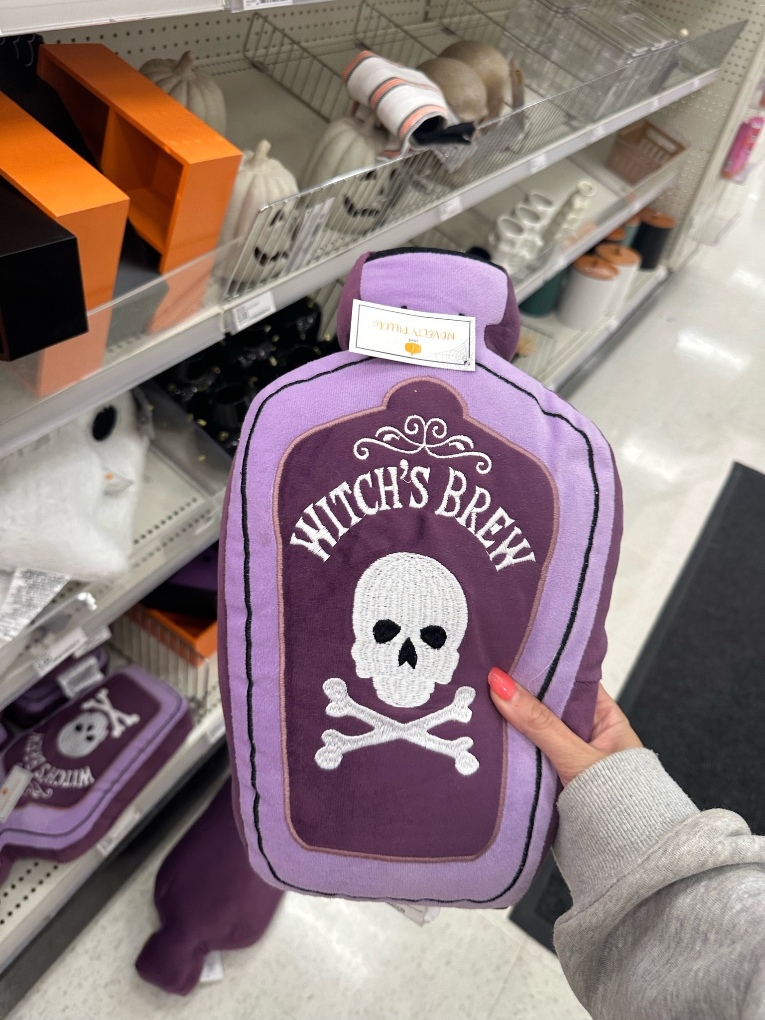 Cute witches brew purple potion pillow at Target for Halloween! Only $5! **low stock

#LTKSeasonal #LTKHome