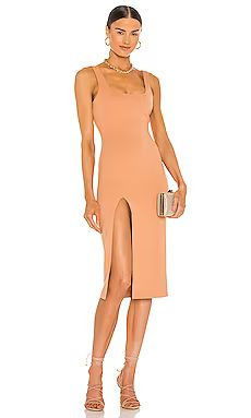 NBD Thom Midi Dress in Nude from Revolve.com | Revolve Clothing (Global)