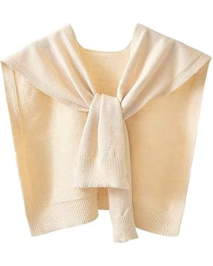 Zontroldy Women's Fashion Sweater Knitted Knotted Shawl Wraps Cape Tops Blouses | Amazon (US)