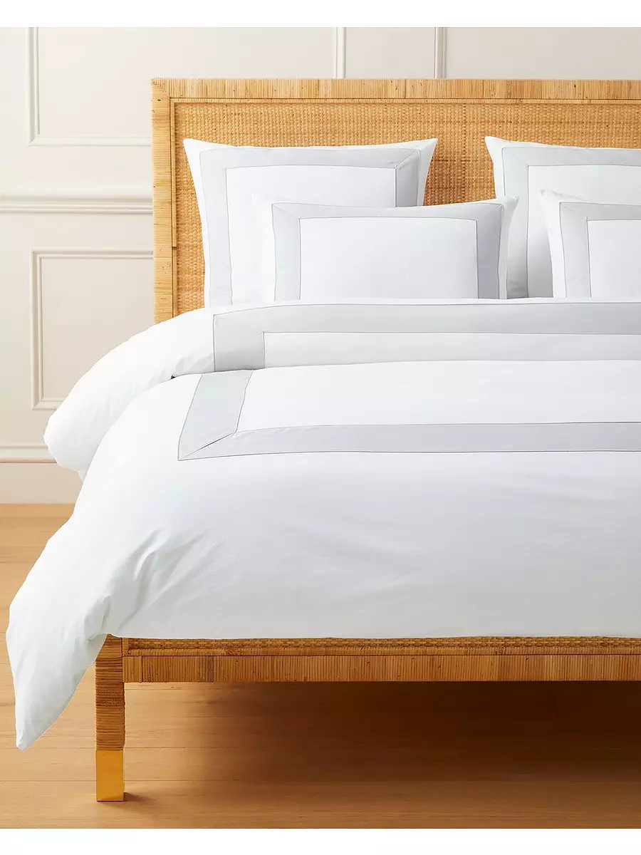 Beach Club Border Percale Duvet Cover | Serena and Lily