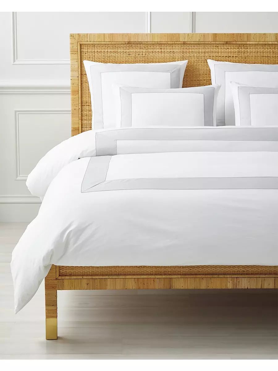 Beach Club Border Percale Duvet Cover | Serena and Lily