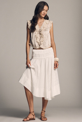 By Anthropologie Gingham Midi Circle Skirt | Anthropologie (US)