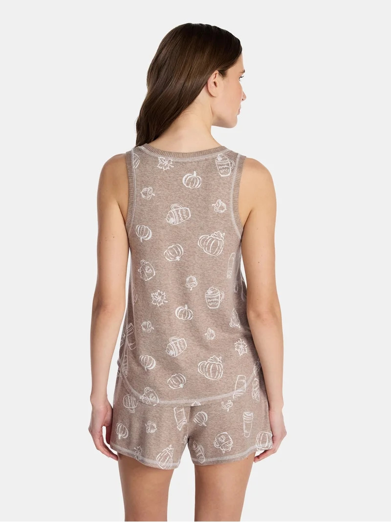 Halloween Women's Hacci Knit Tank Top and Shorts Pajama Set from Way to Celebrate, 2-Piece, Sizes... | Walmart (US)