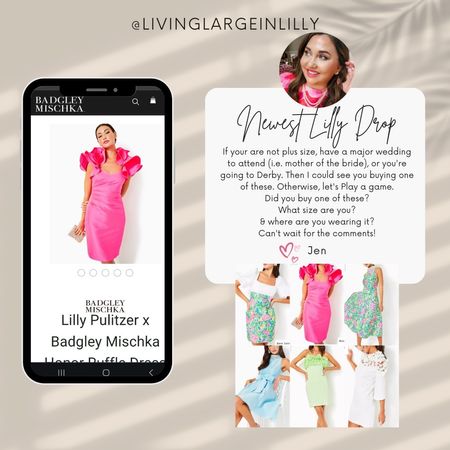 I'm here for the comments:Did you get one of the Lilly pulitzer x badgley mischka dresses?where are you wearing it?what size did you get to ensure it fits? #livinglargeinlilly 

#LTKmidsize #LTKwedding #LTKplussize
