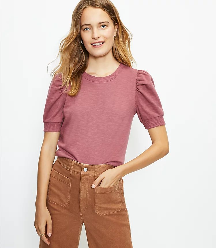 Puff Sleeve Sweatshirt Tee | LOFT