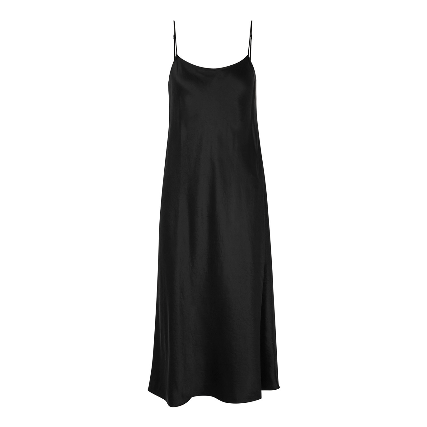 Vince Black Hammered Satin Slip Dress - S | Harvey Nichols (Global)