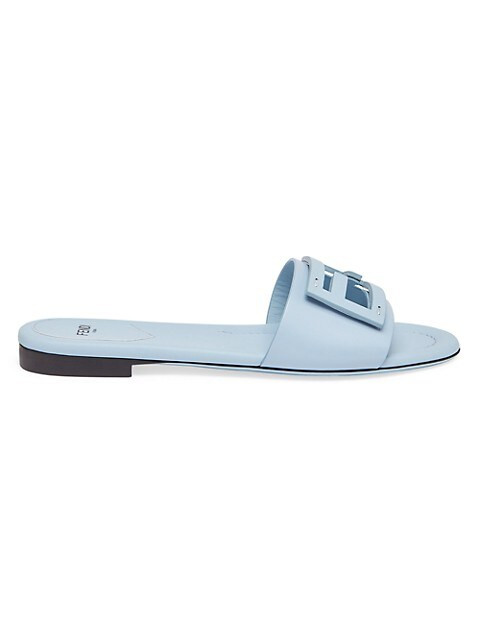 Logo Leather Slide Sandals | Saks Fifth Avenue