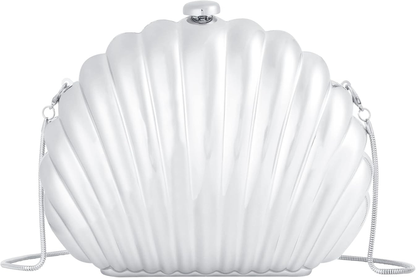 Women Evening Bag Acrylic Clutch Purse Shell Shape Shoulder Cross-body Bag Chain Box Bag | Amazon (US)