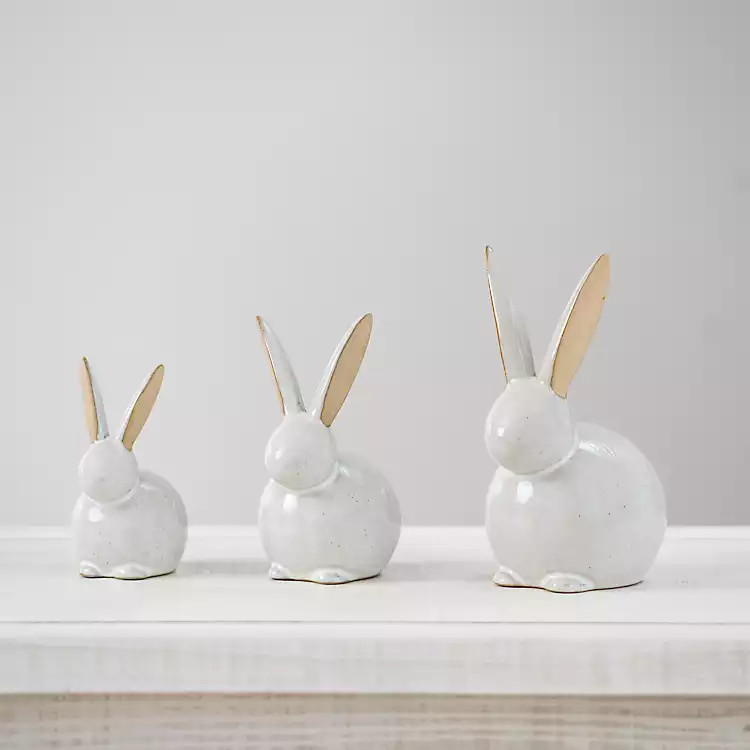 Ceramic Bunny Figurines, Set of 3 | Kirkland's Home