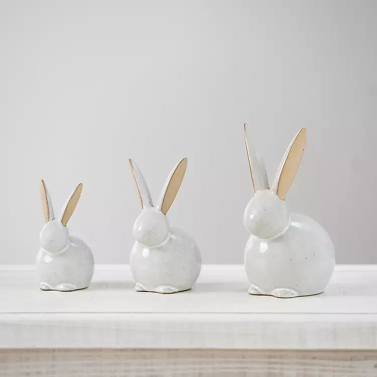 Ceramic Bunny Figurines, Set of 3 | Kirkland's Home