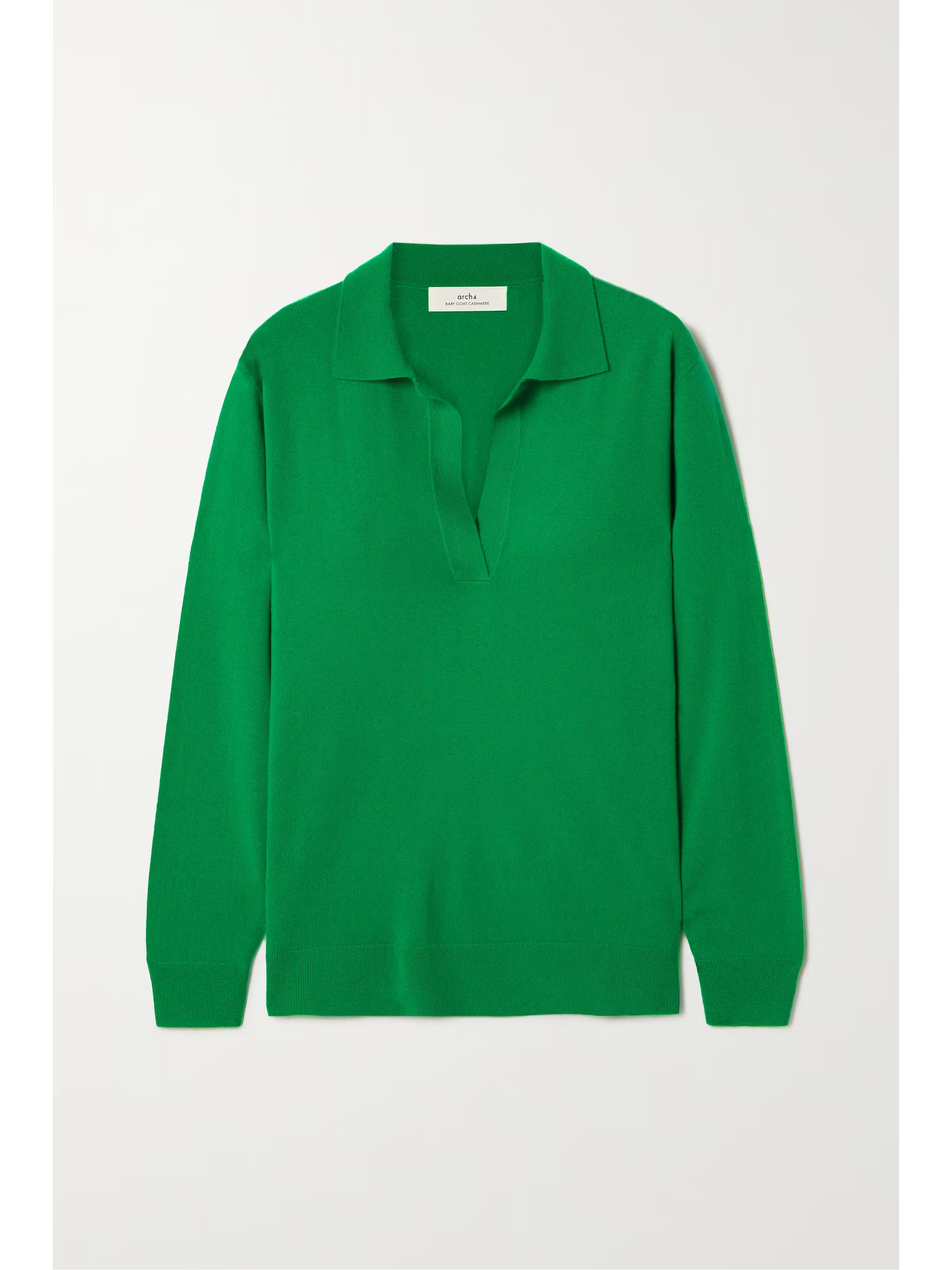 Green + NET SUSTAIN Galina cashmere polo sweater | ARCH4 | NET-A-PORTER | NET-A-PORTER (US)