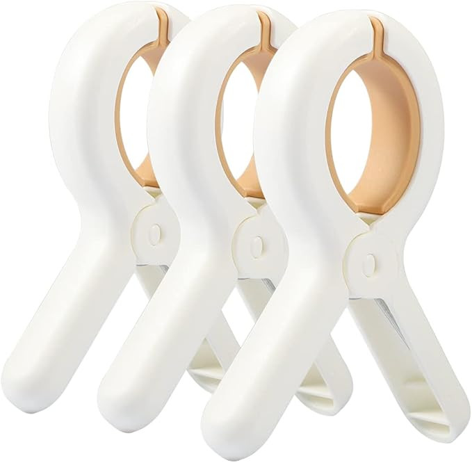 Beach Towel Clip, 3 PCS Cloth Pins, Quilt Drying Clip, Plastic Clothespins, Strong Grip Holder to... | Amazon (US)