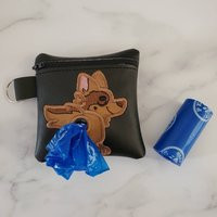 Embroidered German Shepherd Faux Leather Dog Poop Bag Holder | Etsy (US)