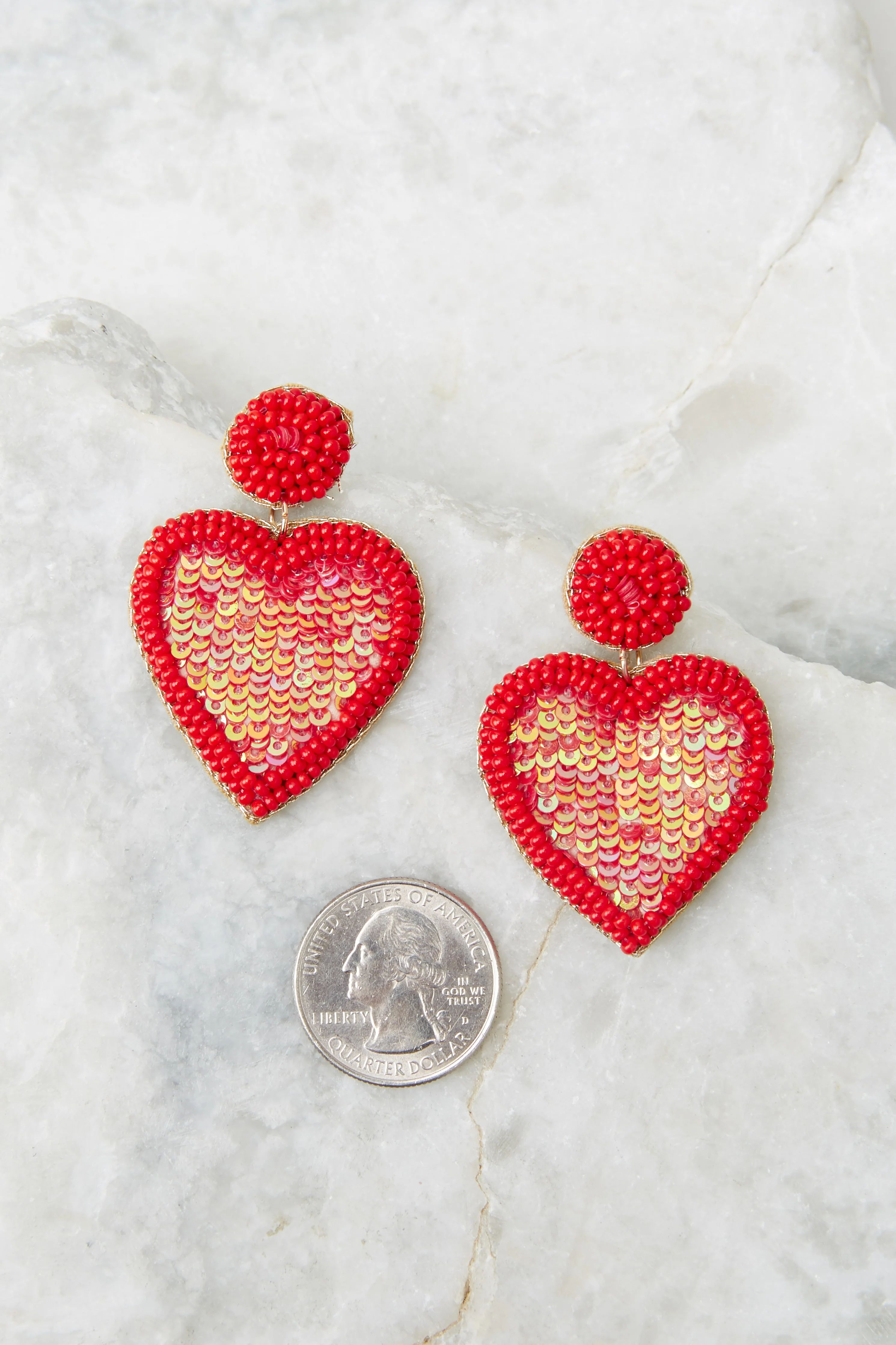 Spread The Love Red Beaded Earrings | Red Dress 