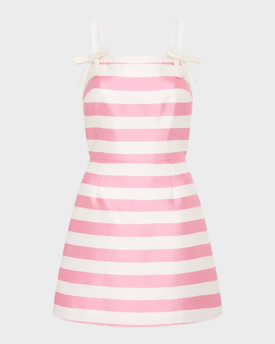 Jocelyn Striped Square-Neck Mini Dress | Neiman Marcus