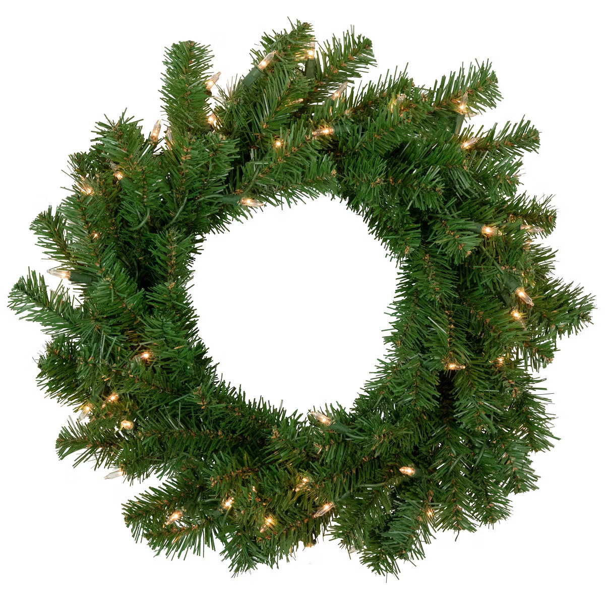 Northlight Pre-Lit Deluxe Dorchester Pine Artificial Christmas Wreath - 18" - Clear Lights | Target
