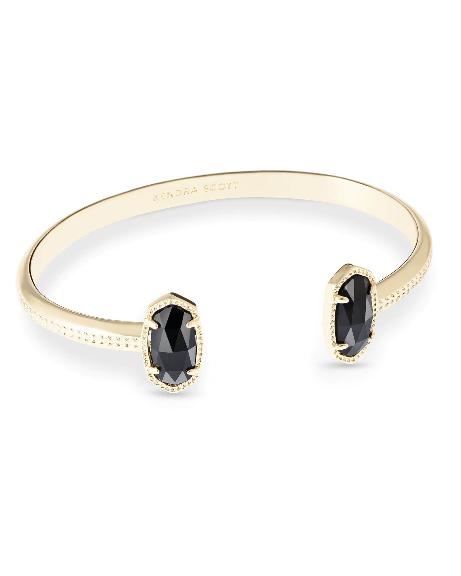 Elton Gold Cuff Bracelet in Black Opaque Glass | Kendra Scott | Kendra Scott