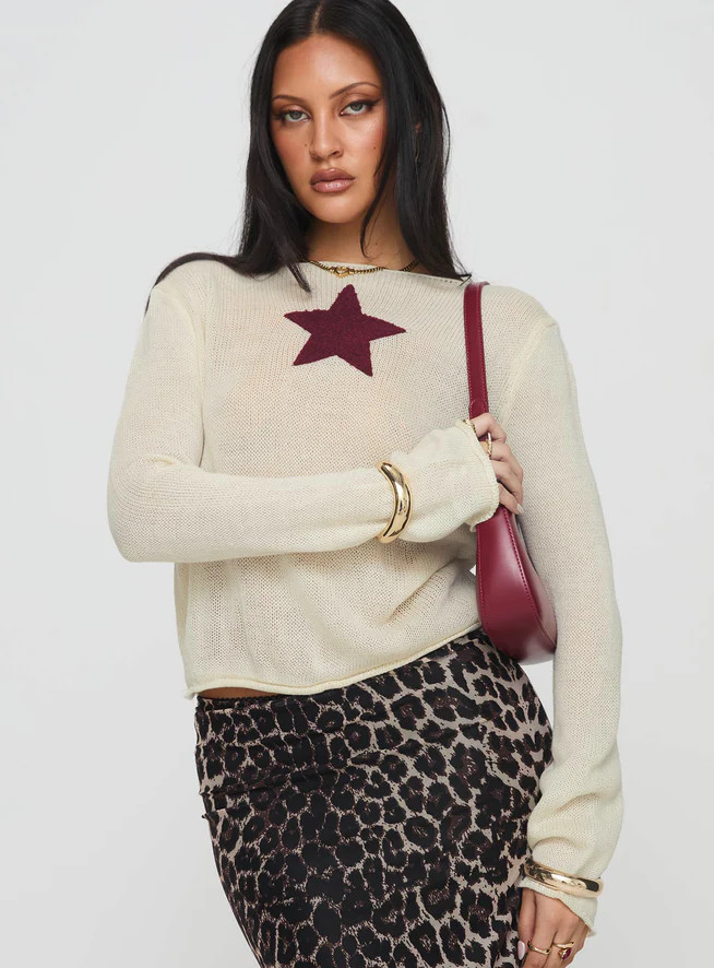 Big Star Knit Sweater Cream | Princess Polly US