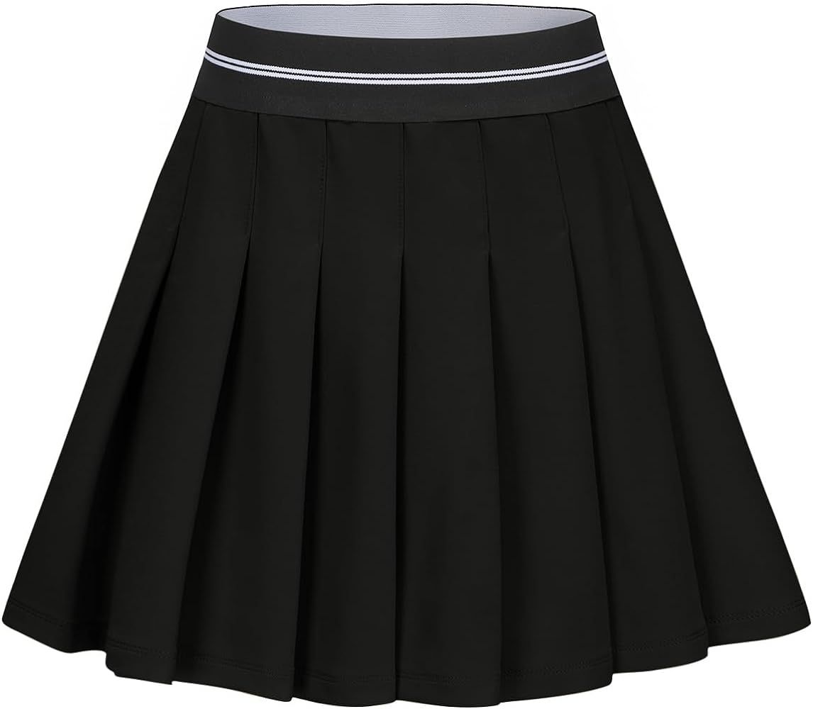 EXLURA Women Girls High Waist A-Line Pleated Mini Skirt Skater Tennis Skirt Lining Shorts | Amazon (US)