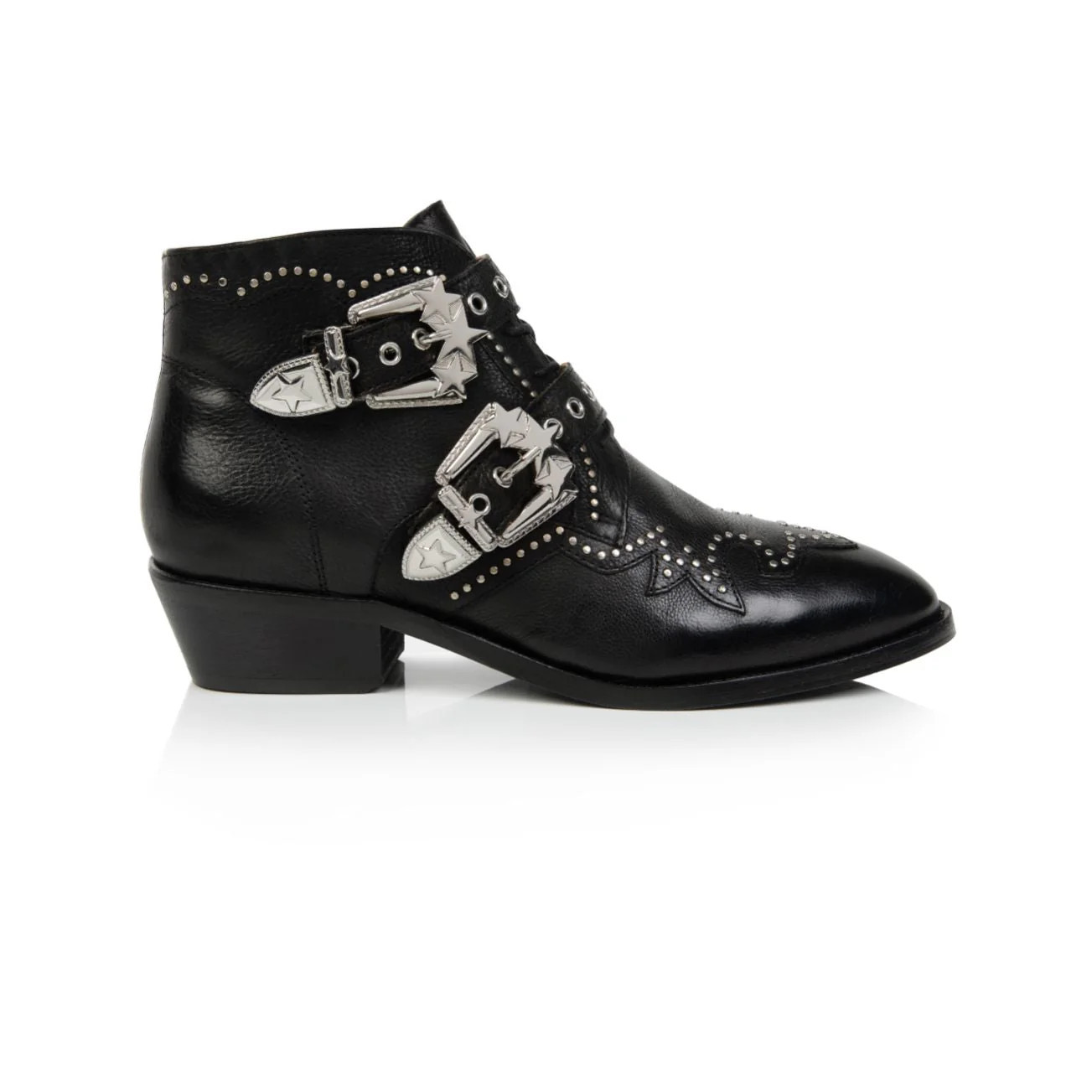 Starlight Black Leather Ankle Boots from Air & Grace | Air & Grace