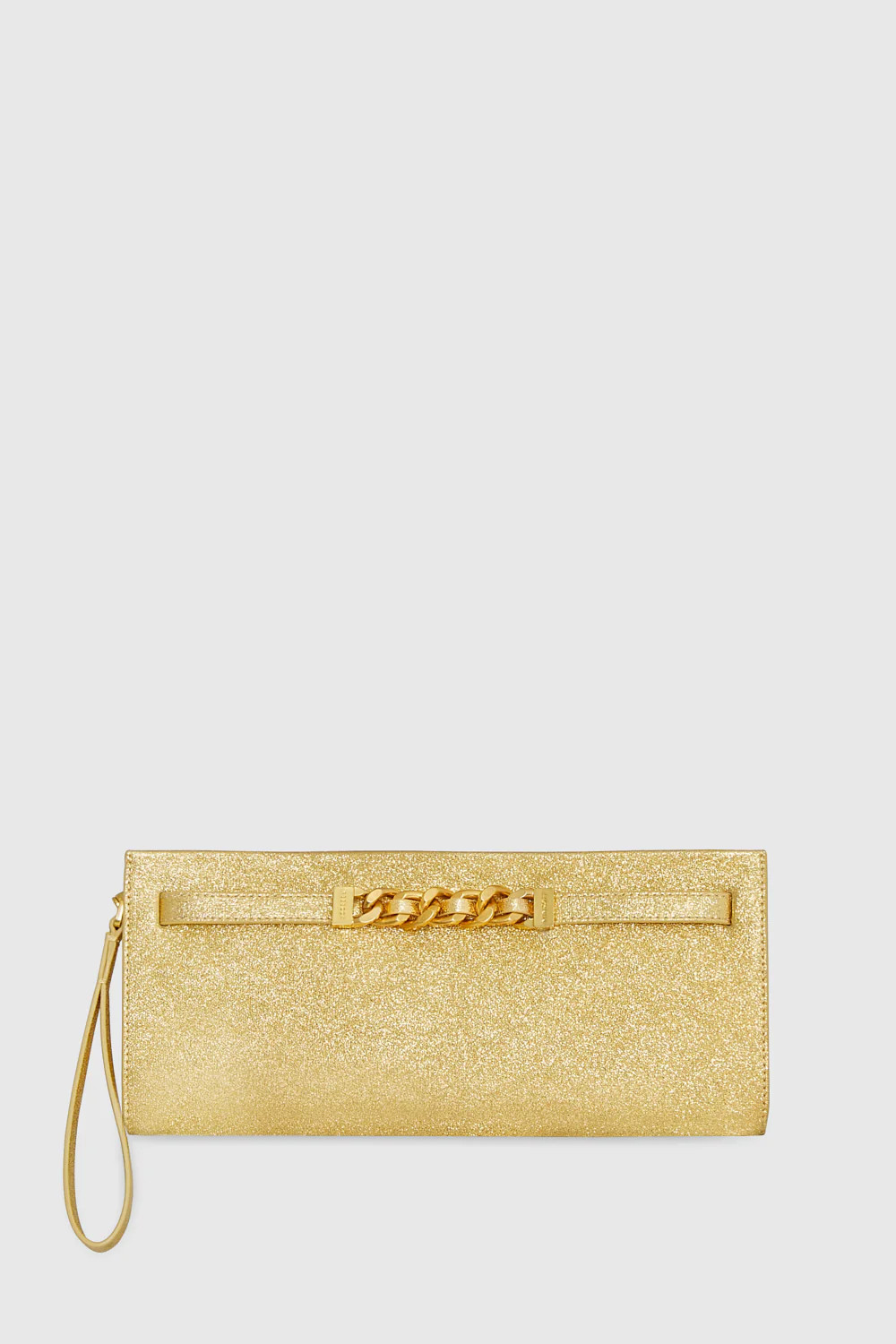 Rebecca Minkoff Curb Link Clutch Bag In Gold | Rebecca Minkoff