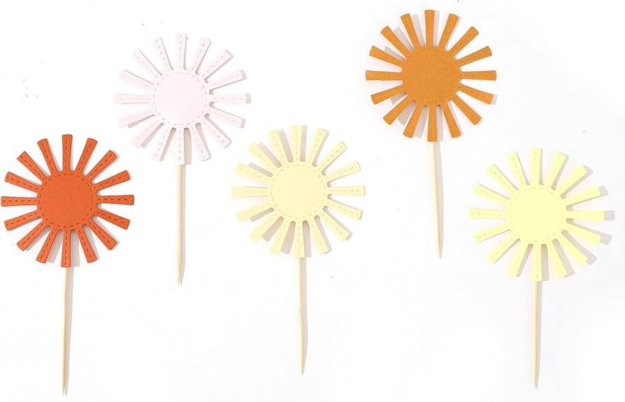 Little Sun Cupcake Toppers - You Are My Sunshine First Birthday Decoration, 10 Pcs Baby Shower Cu... | Amazon (US)