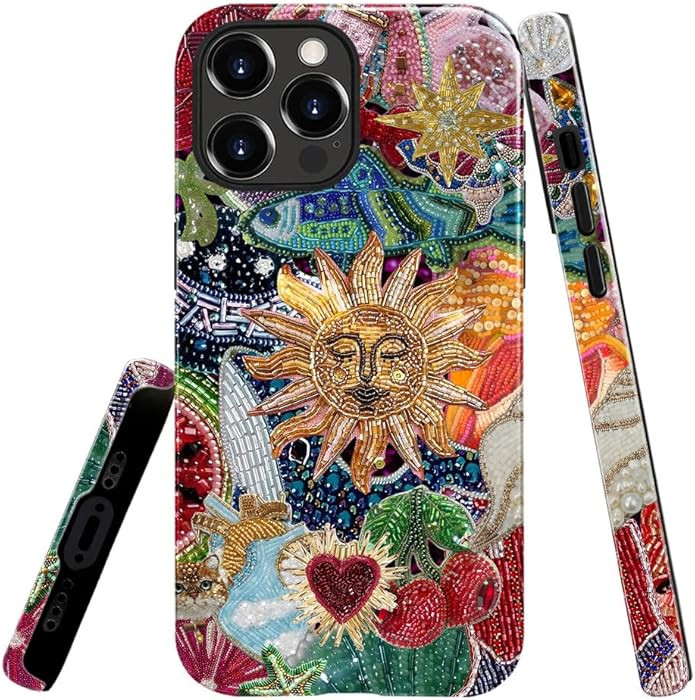 Case for iPhone 16 Pro,Vintage Sun Celestial Collage Phone Case Slim Silicone Shockproof Cover fo... | Amazon (US)