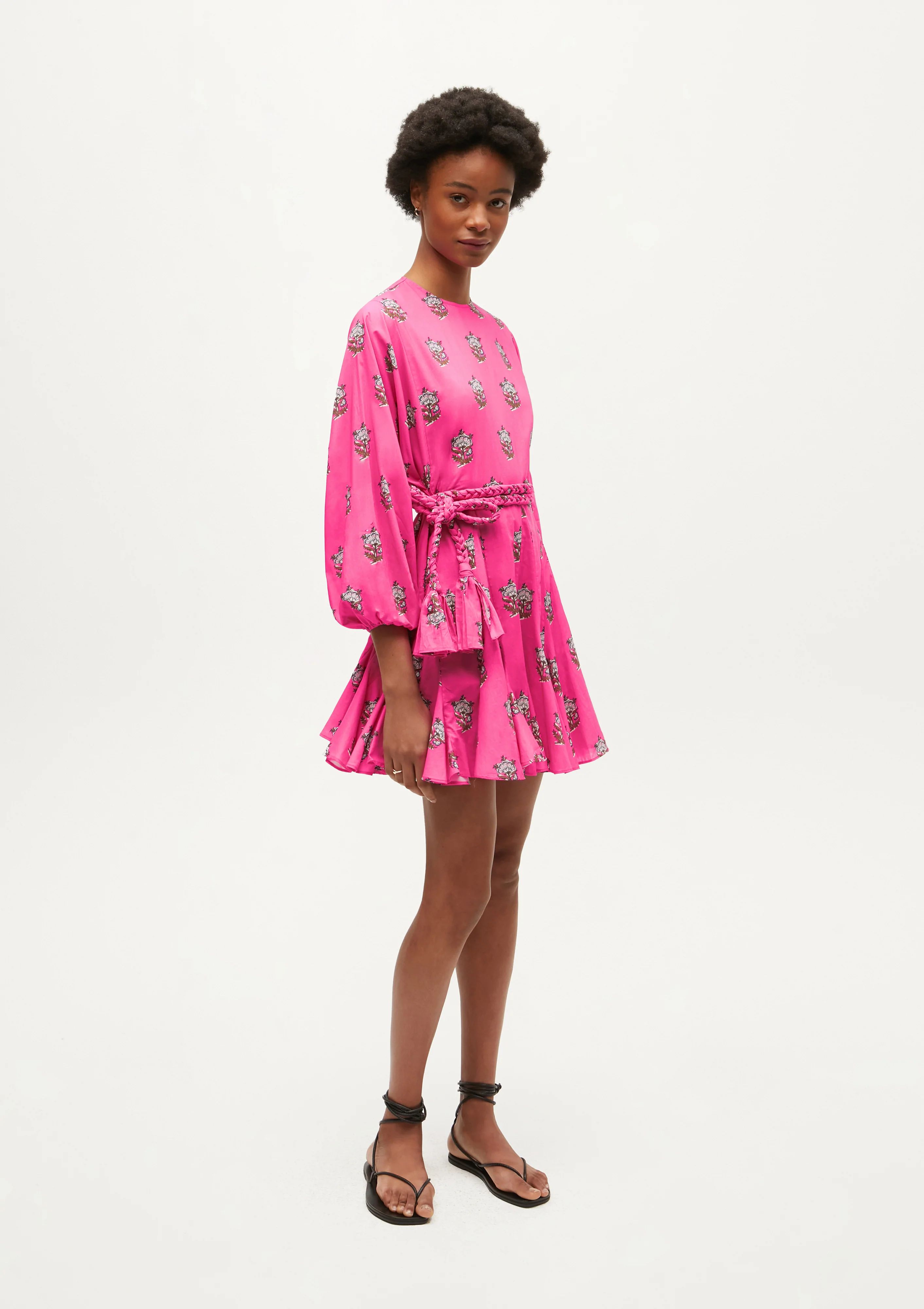 RHODE | Ella Dress | Marigold Flower Hot Pink | RHODE