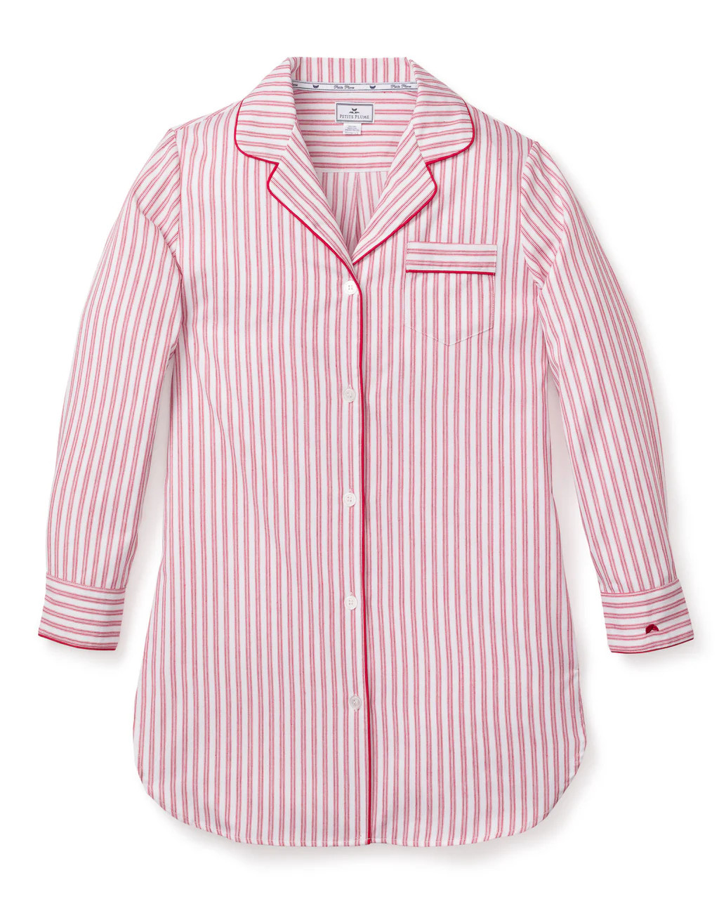 Women's Nightshirt in Antique Red Ticking | Petite Plume