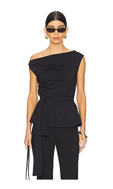 Rohe Off-Shoulder Wrap Top in Black from Revolve.com | Revolve Clothing (Global)