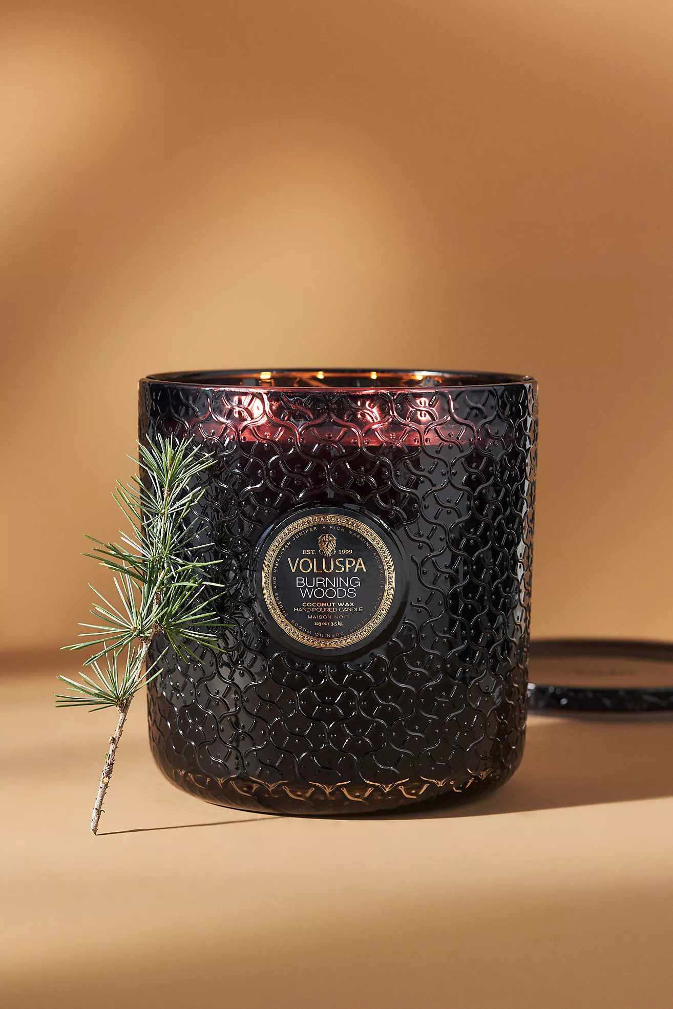 Voluspa Hearth Burning Woods Glass Jar Candle | Anthropologie (US)