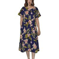 Traditional Hawaiian Muumuu Dress - Floral Cotton Aloha Dress, Island Wedding Guest Luau Party Outfit Grandma Gift | Etsy (US)