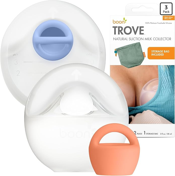 Boon Trove Silicone Manual Breast Pump Set - Hands Free Breast Milk Collector - Includes Polyeste... | Amazon (US)