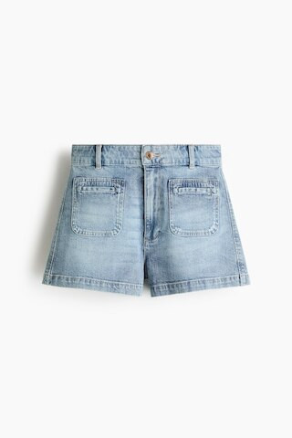H & M - High-Waist Denim Shorts - Blue | H&M (US + CA)