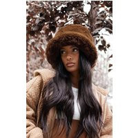 Chocolate Soft Faux Fur Oversized Hat | PrettyLittleThing US